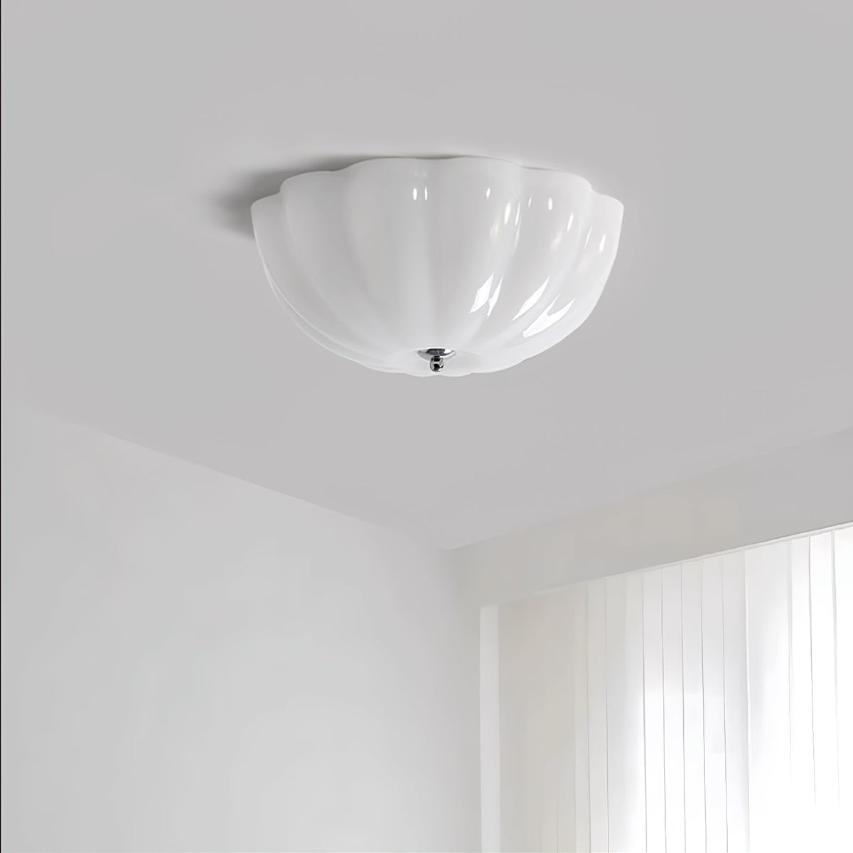 Uphaara moderne minimalistische Deckenleuchte aus Opal-Shell-Glas