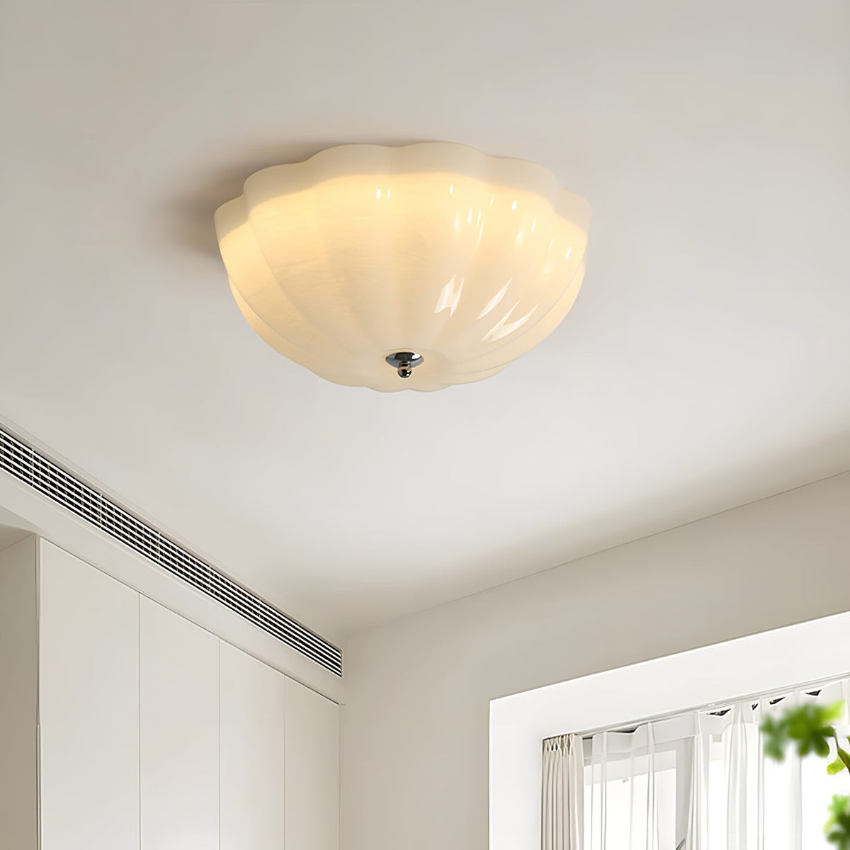 Uphaara moderne minimalistische Deckenleuchte aus Opal-Shell-Glas