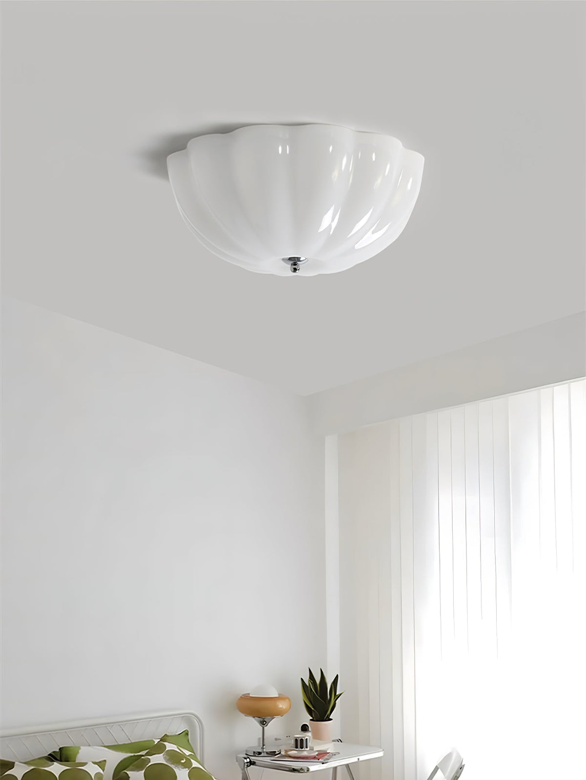 Uphaara moderne minimalistische Deckenleuchte aus Opal-Shell-Glas