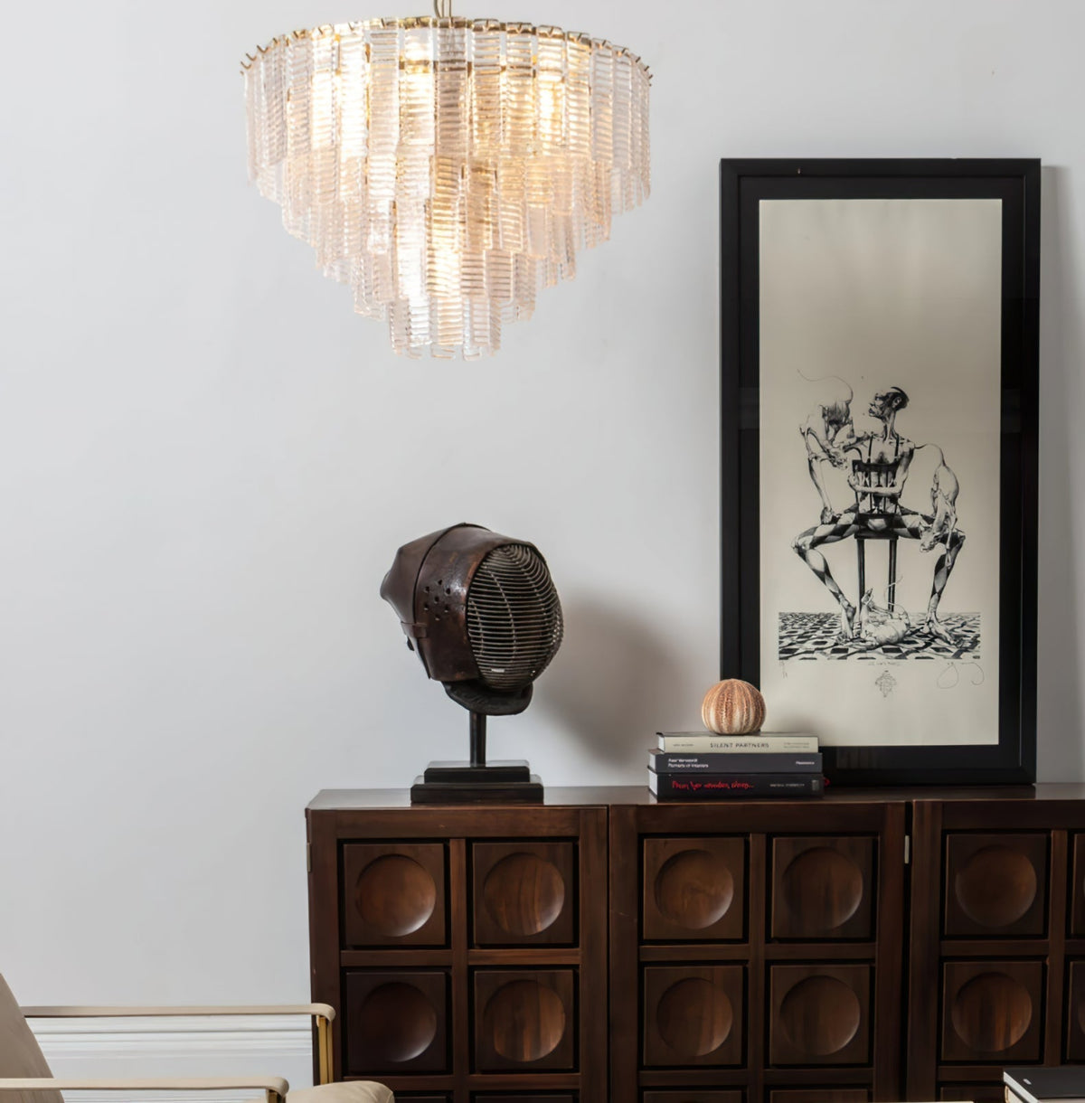 Lioririan Kronleuchter aus rosa Muranoglas mit mehrschichtigen Vintage-Luxus-Design
