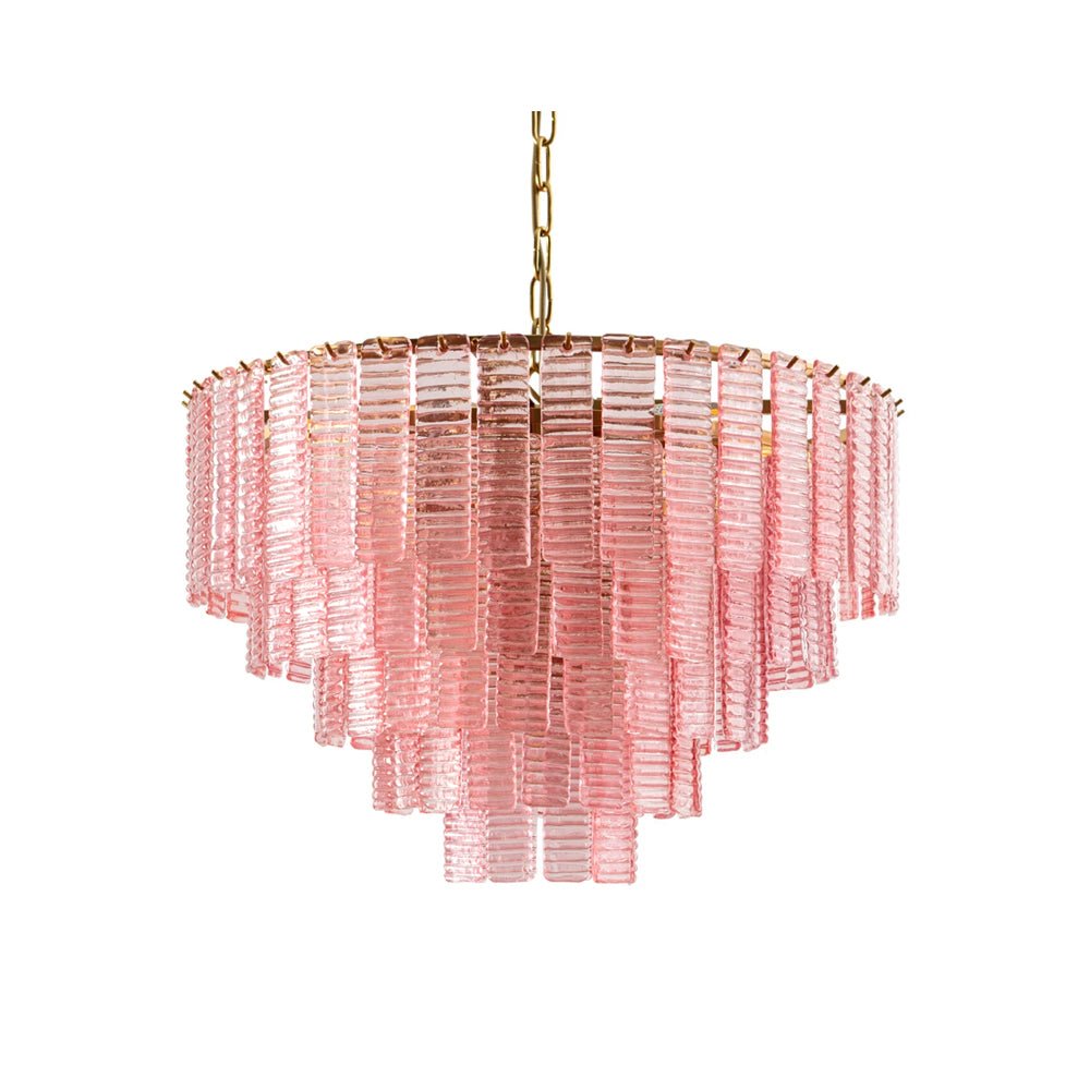 Lioririan Kronleuchter aus rosa Muranoglas mit mehrschichtigen Vintage-Luxus-Design