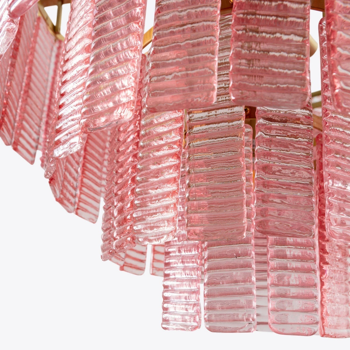Lioririan Kronleuchter aus rosa Muranoglas mit mehrschichtigen Vintage-Luxus-Design