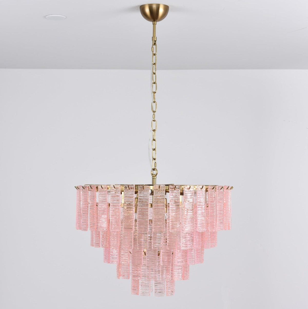 Lioririan Kronleuchter aus rosa Muranoglas mit mehrschichtigen Vintage-Luxus-Design