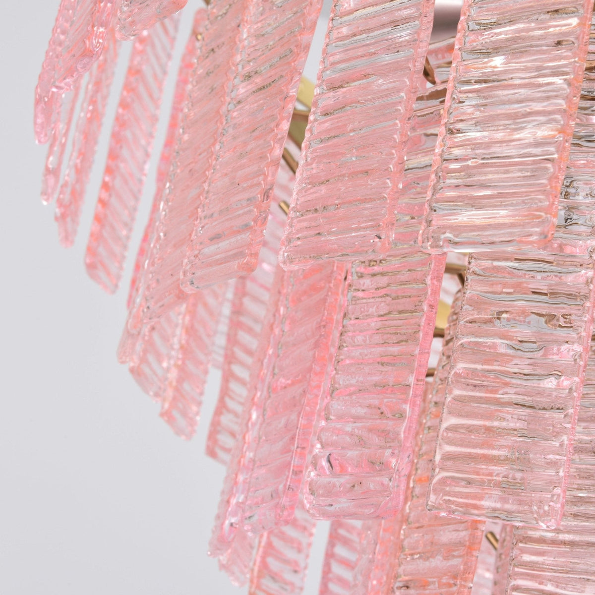 Lioririan Kronleuchter aus rosa Muranoglas mit mehrschichtigen Vintage-Luxus-Design