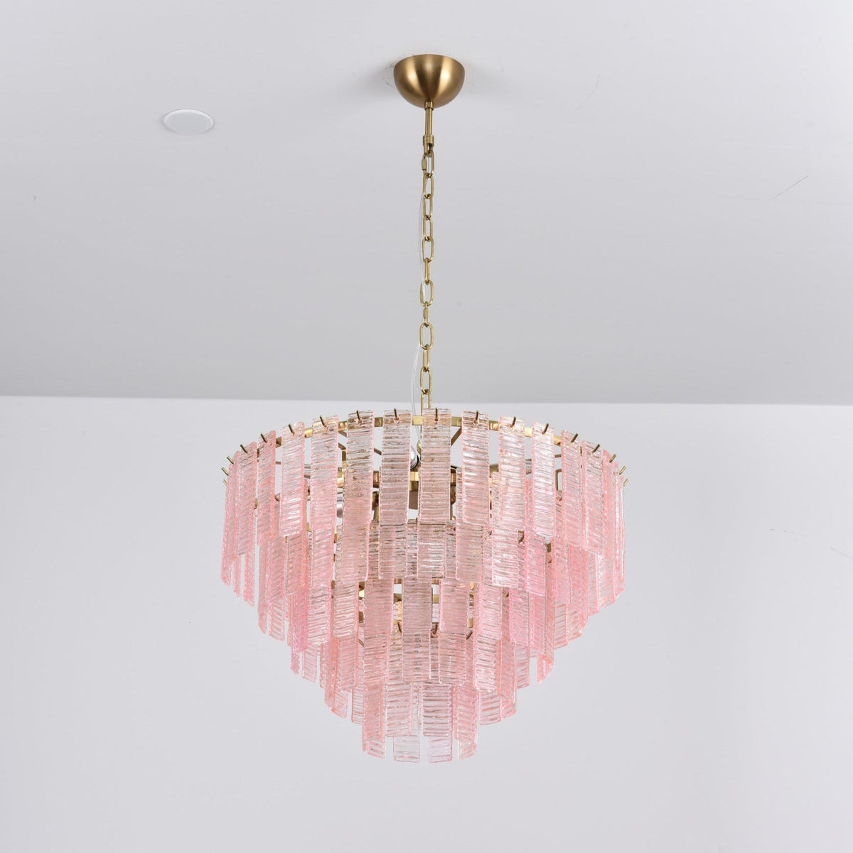 Lioririan Kronleuchter aus rosa Muranoglas mit mehrschichtigen Vintage-Luxus-Design