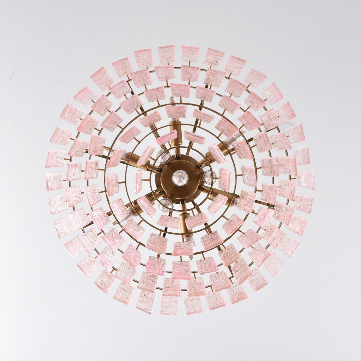 Lioririan Kronleuchter aus rosa Muranoglas mit mehrschichtigen Vintage-Luxus-Design
