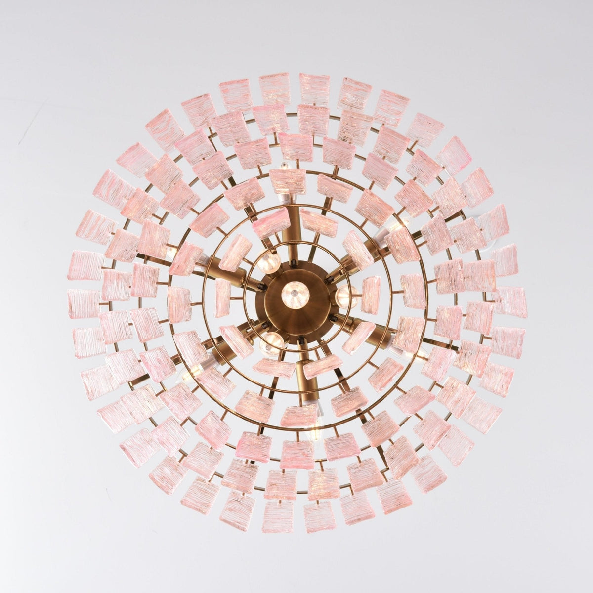 Lioririan Kronleuchter aus rosa Muranoglas mit mehrschichtigen Vintage-Luxus-Design