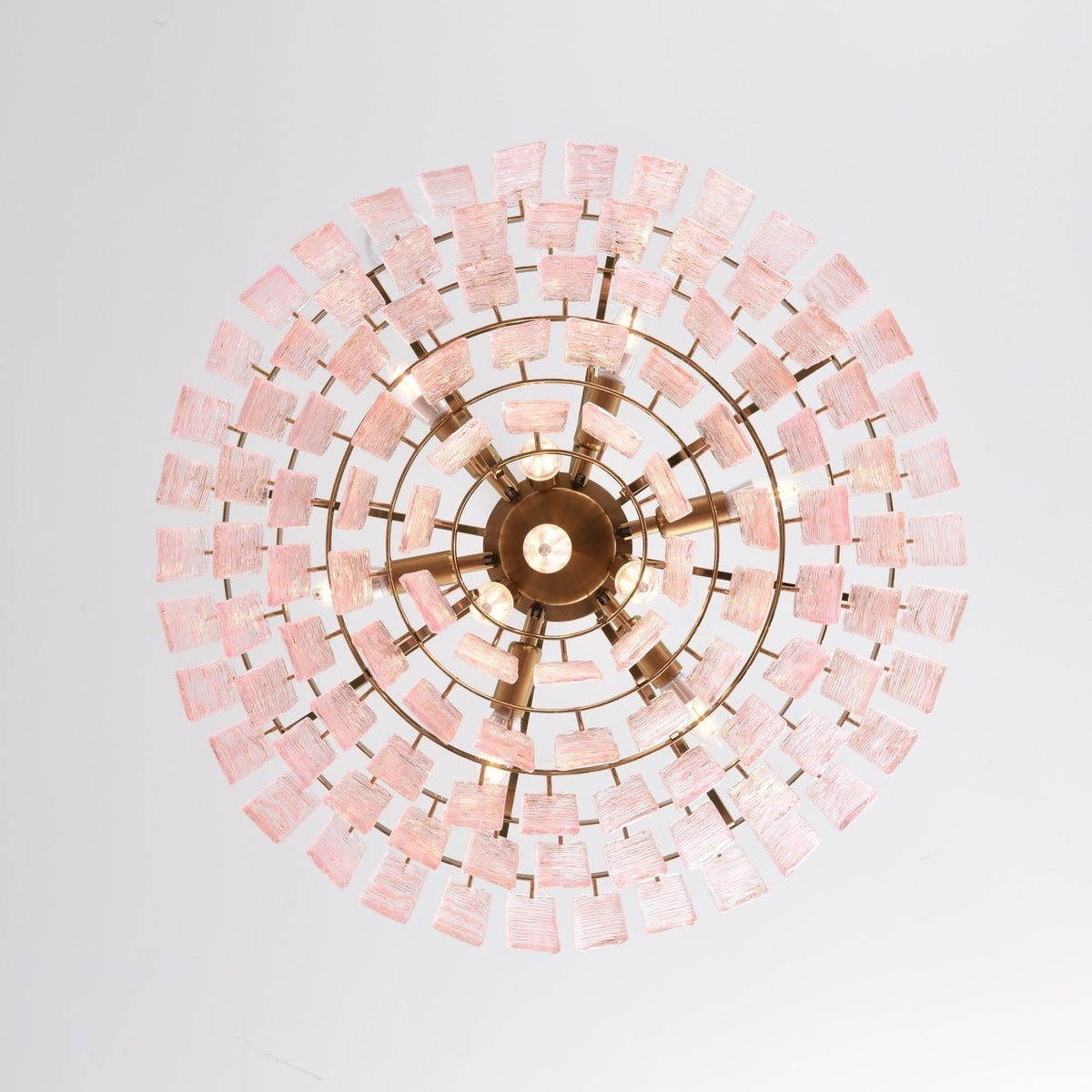 Lioririan Kronleuchter aus rosa Muranoglas mit mehrschichtigen Vintage-Luxus-Design