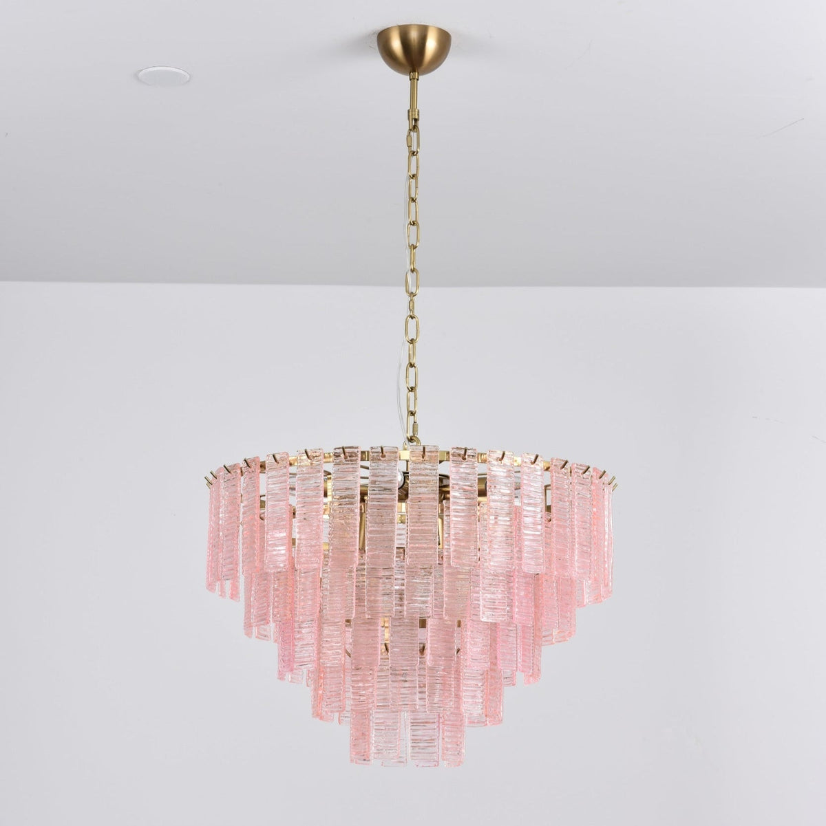 Lioririan Kronleuchter aus rosa Muranoglas mit mehrschichtigen Vintage-Luxus-Design