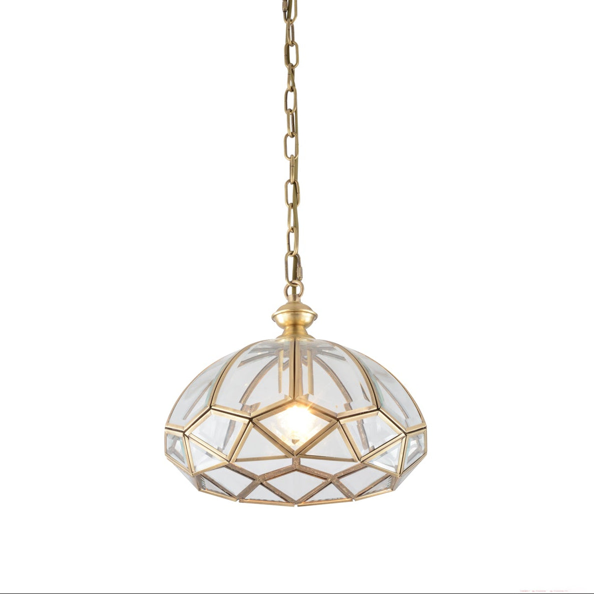Lunell traditionelle Kunst Pendelleuchte aus Messing und Glas