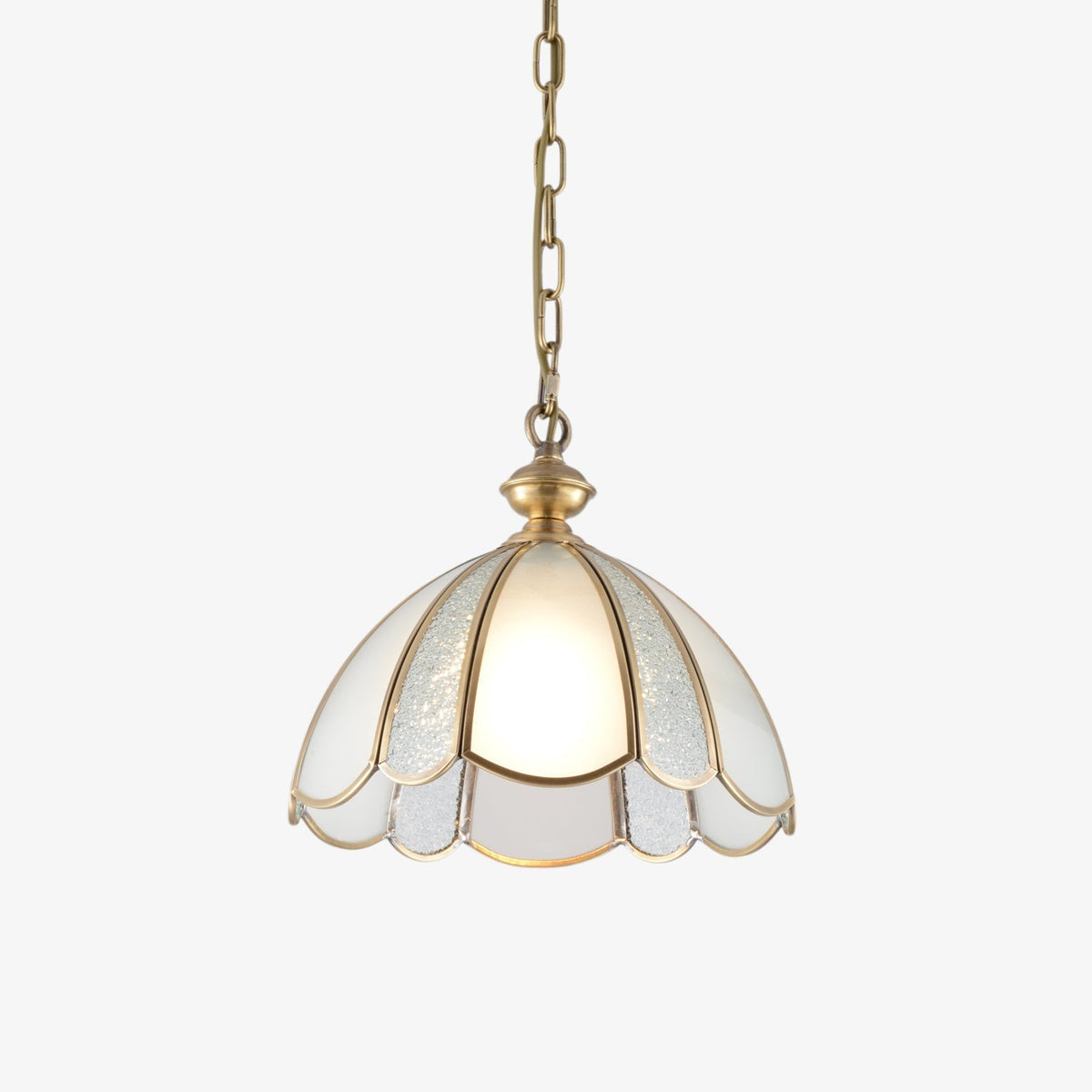 Lunell traditionelle Kunst Pendelleuchte aus Messing und Glas