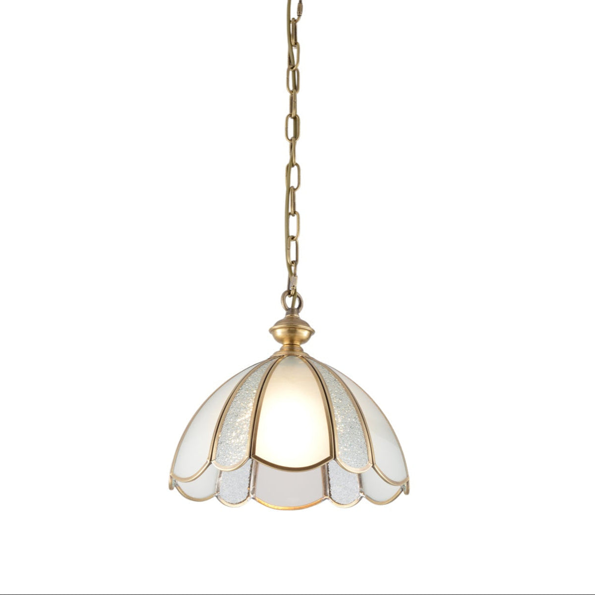 Lunell traditionelle Kunst Pendelleuchte aus Messing und Glas