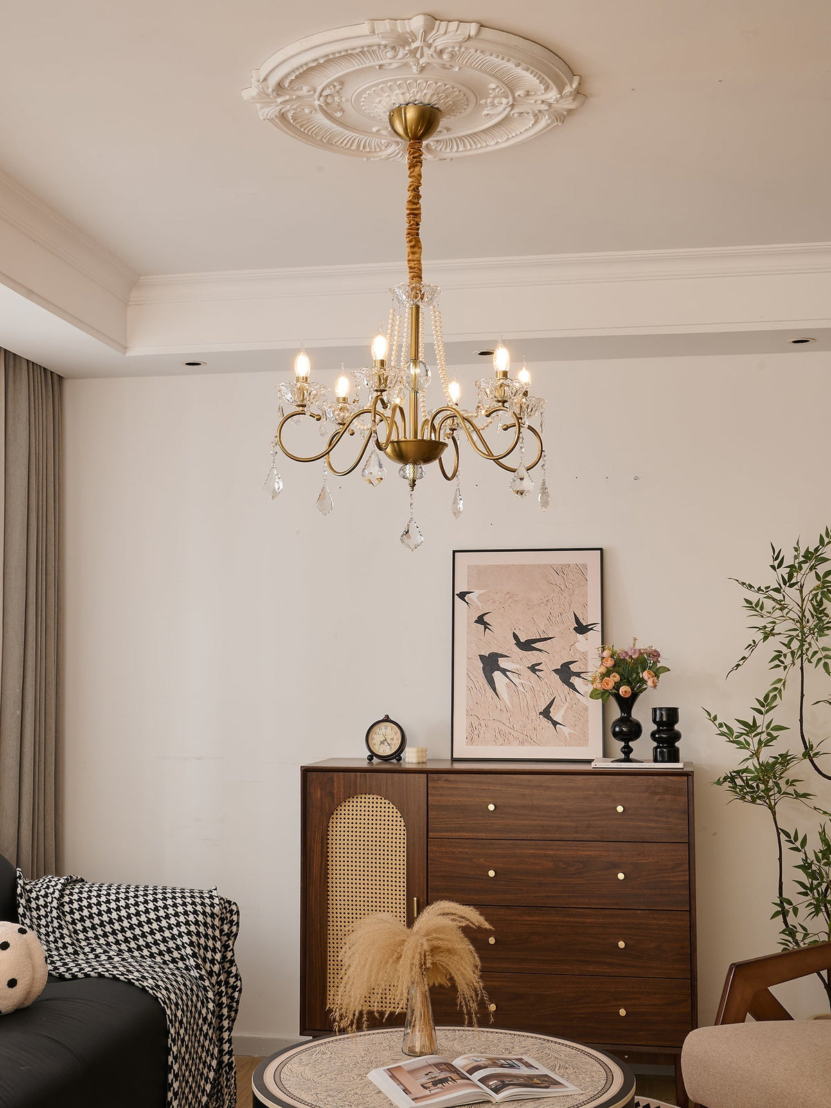 Velaeyra Kronleuchter im postmodernen Luxus-Stil aus Perlen und Kristall