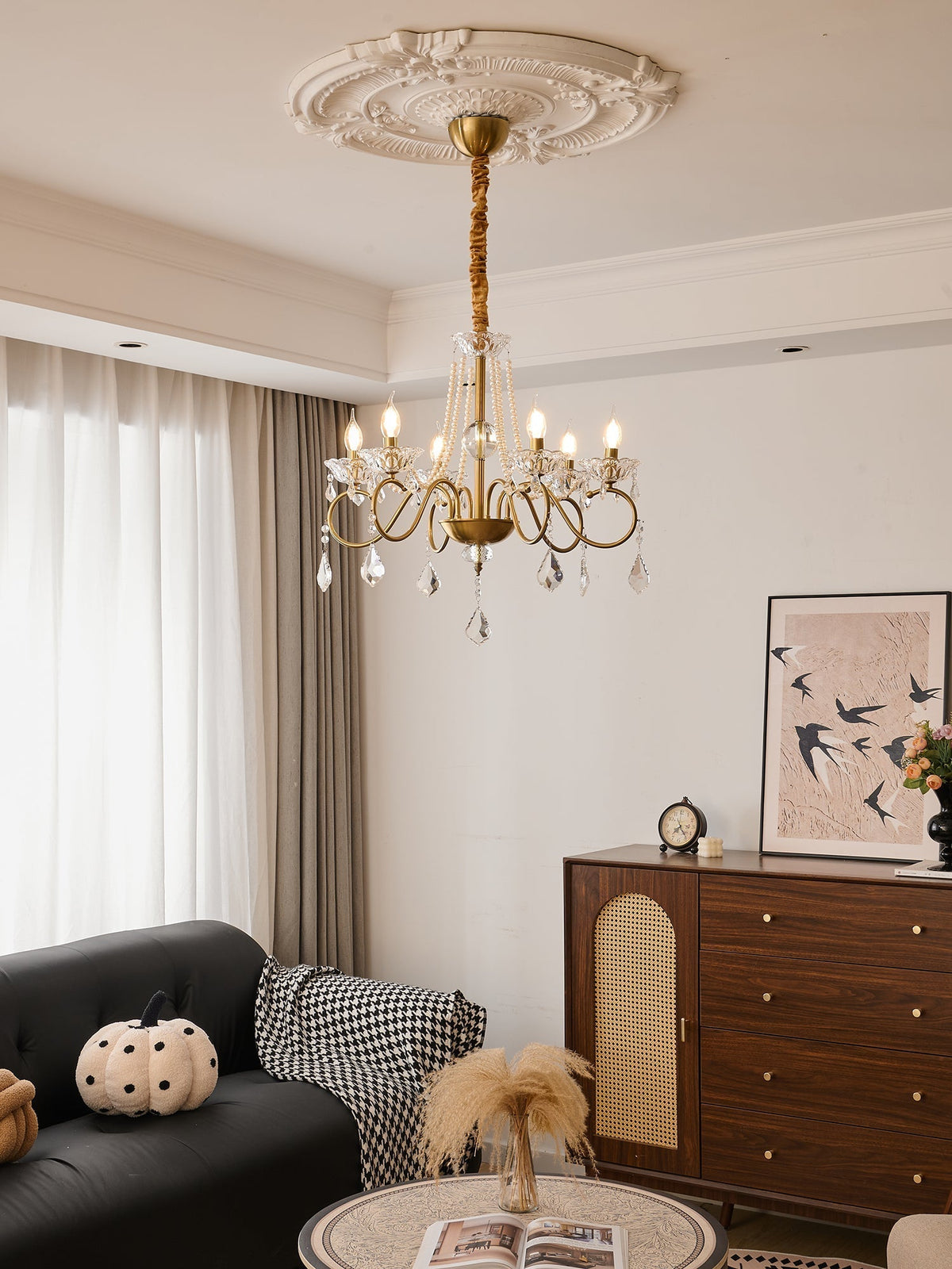 Velaeyra Kronleuchter im postmodernen Luxus-Stil aus Perlen und Kristall