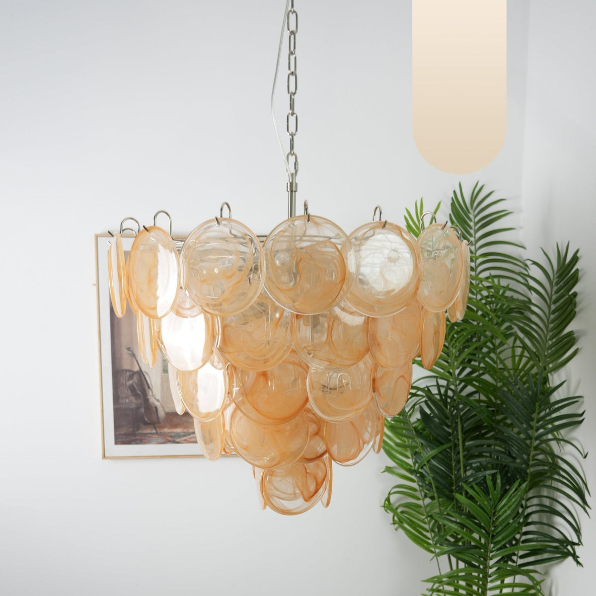 Celisira Kronleuchter Muranoglas-Scheibe Classic