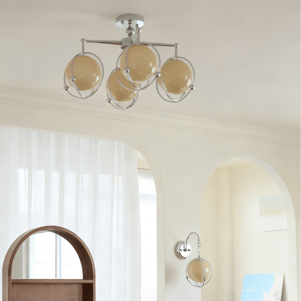 Veliselia Orb Cage Wandleuchte