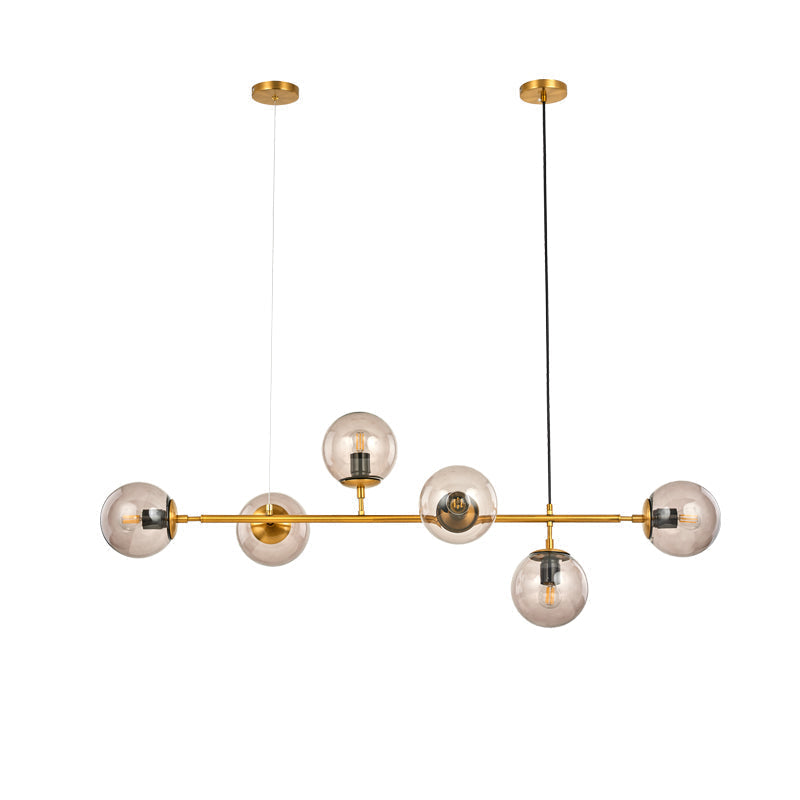 Yorvin Pendelleuchte Orb Messing Glas für Wohnzimmer