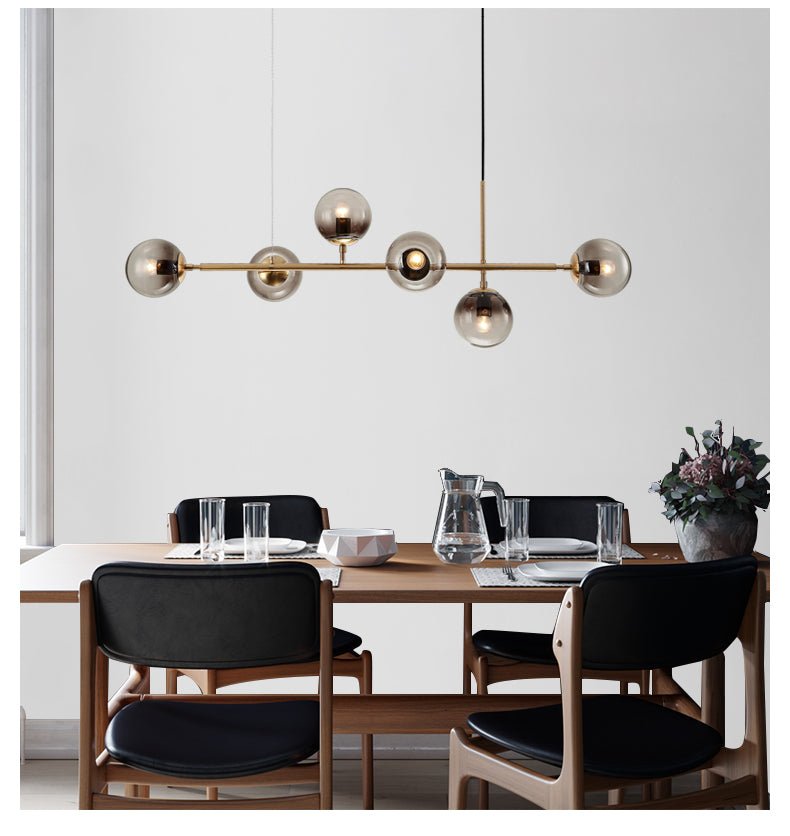 Yorvin Pendelleuchte Orb Messing Glas für Wohnzimmer