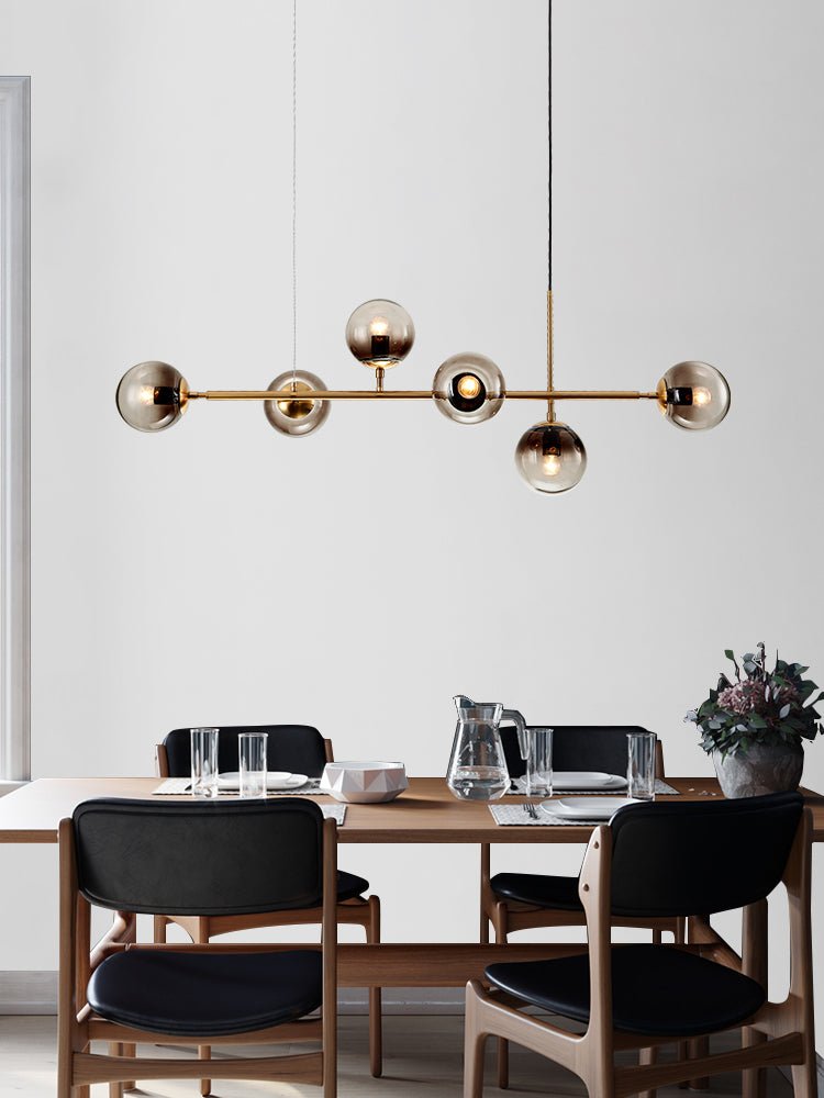 Yorvin Pendelleuchte Orb Messing Glas für Wohnzimmer