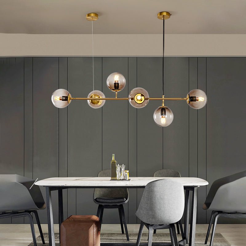 Yorvin Pendelleuchte Orb Messing Glas für Wohnzimmer