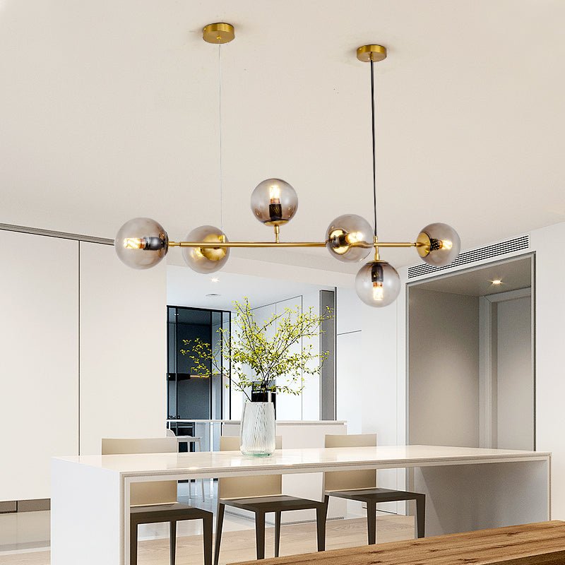 Yorvin Pendelleuchte Orb Messing Glas für Wohnzimmer