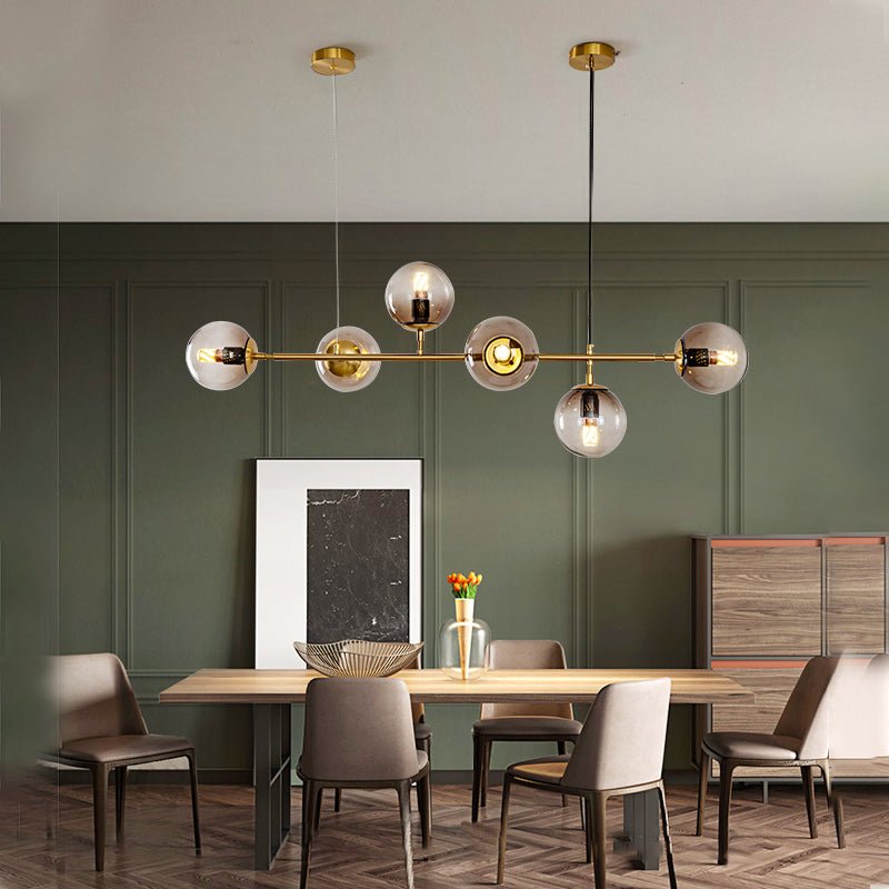 Yorvin Pendelleuchte Orb Messing Glas für Wohnzimmer