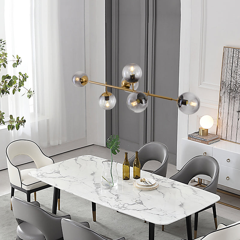 Yorvin Pendelleuchte Orb Messing Glas für Wohnzimmer