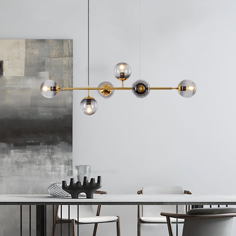 Yorvin Pendelleuchte Orb Messing Glas für Wohnzimmer