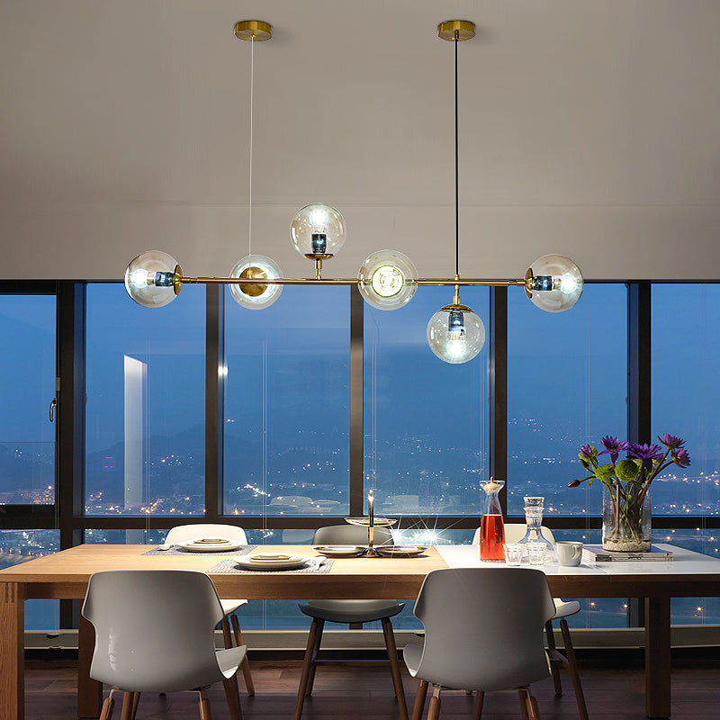 Yorvin Pendelleuchte Orb Messing Glas für Wohnzimmer