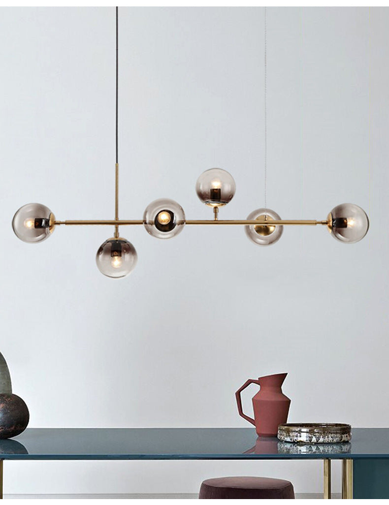 Yorvin Pendelleuchte Orb Messing Glas für Wohnzimmer