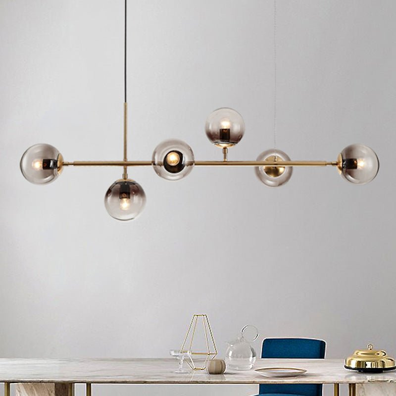 Yorvin Pendelleuchte Orb Messing Glas für Wohnzimmer