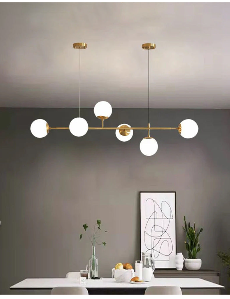 Yorvin Pendelleuchte Orb Messing Glas für Wohnzimmer