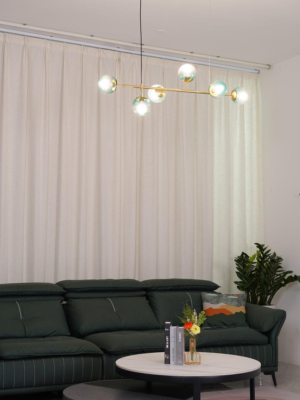 Yorvin Pendelleuchte Orb Messing Glas für Wohnzimmer