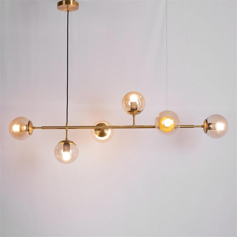 Yorvin Pendelleuchte Orb Messing Glas für Wohnzimmer
