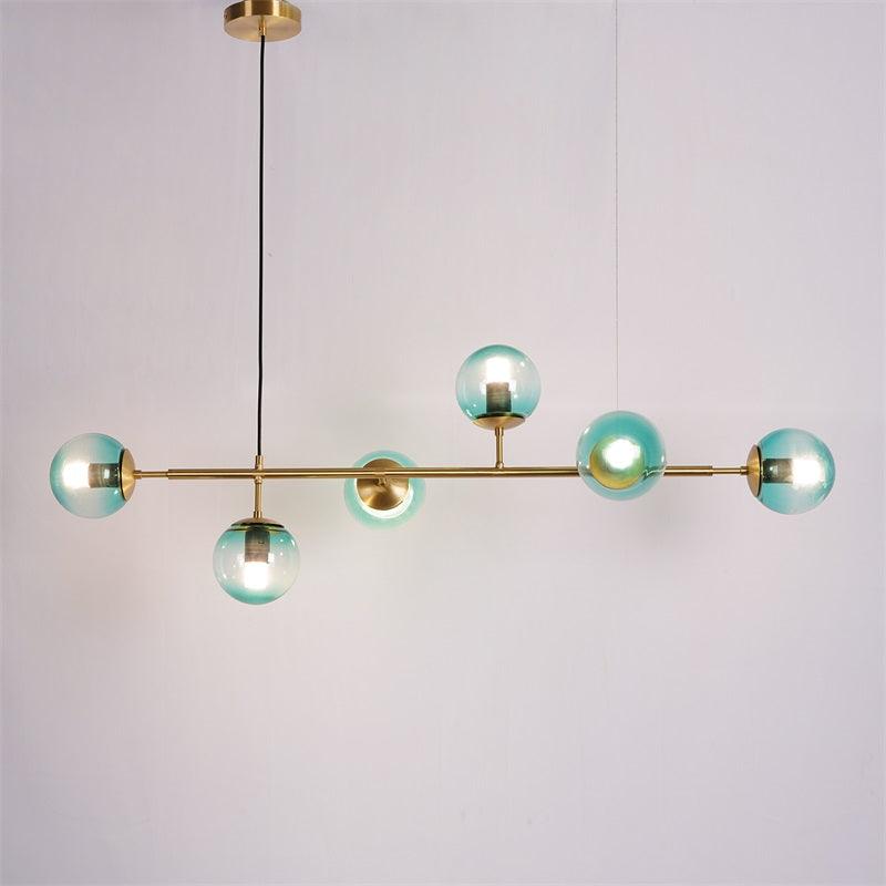 Yorvin Pendelleuchte Orb Messing Glas für Wohnzimmer