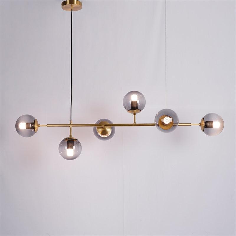 Yorvin Pendelleuchte Orb Messing Glas für Wohnzimmer