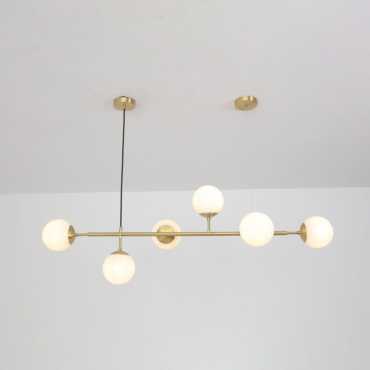 Yorvin Pendelleuchte Orb Messing Glas für Wohnzimmer