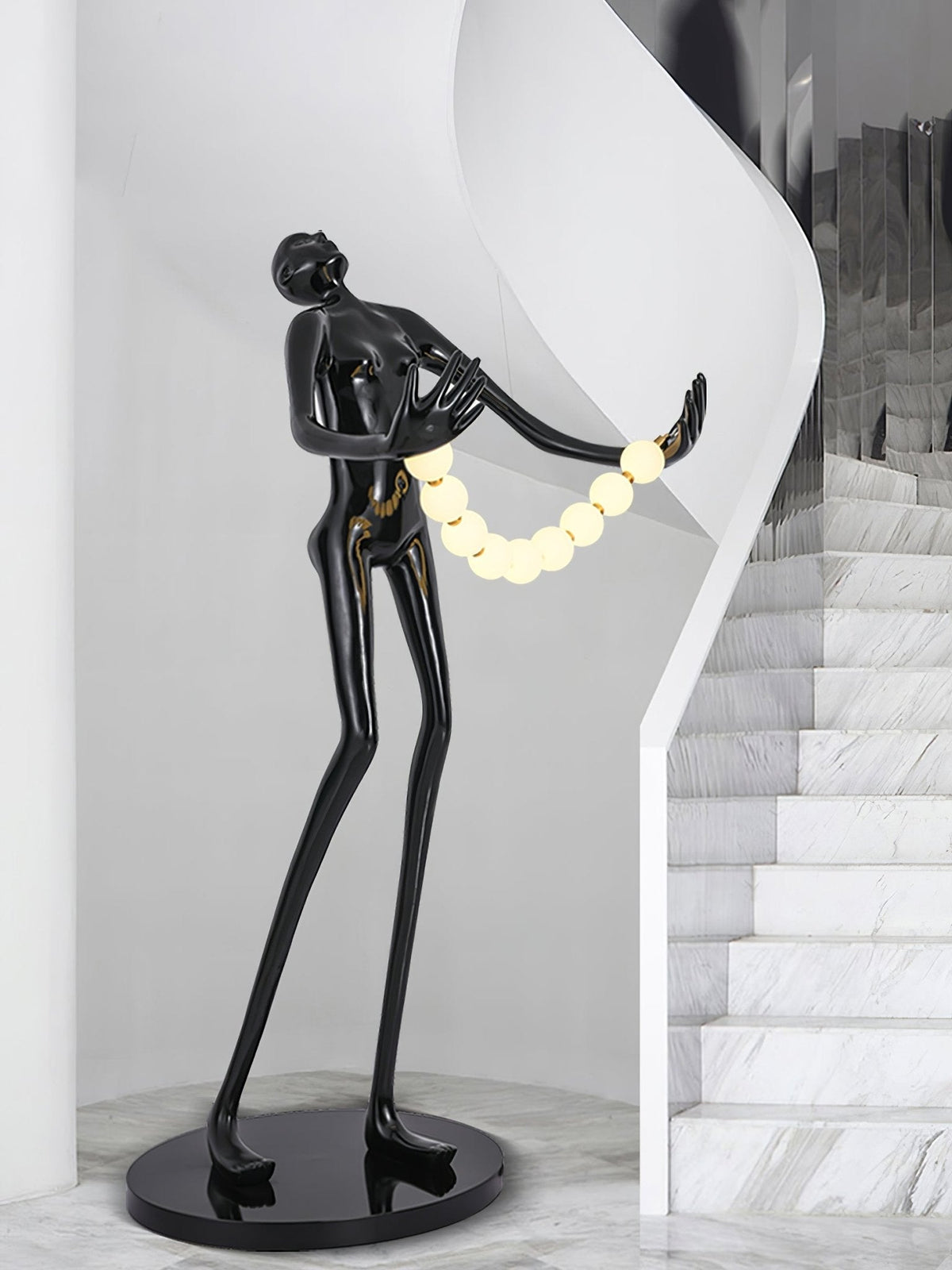 Orbit Beaded Sculptural Stehleuchte