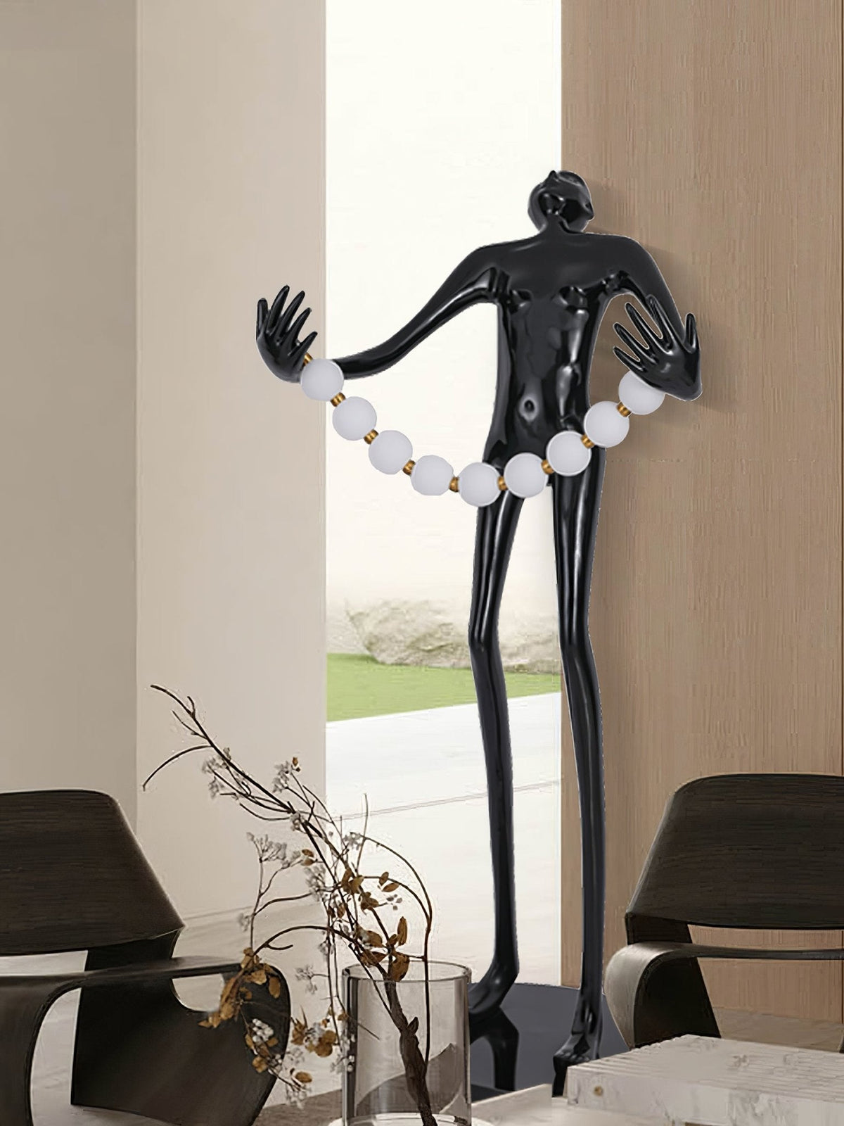 Orbit Beaded Sculptural Stehleuchte