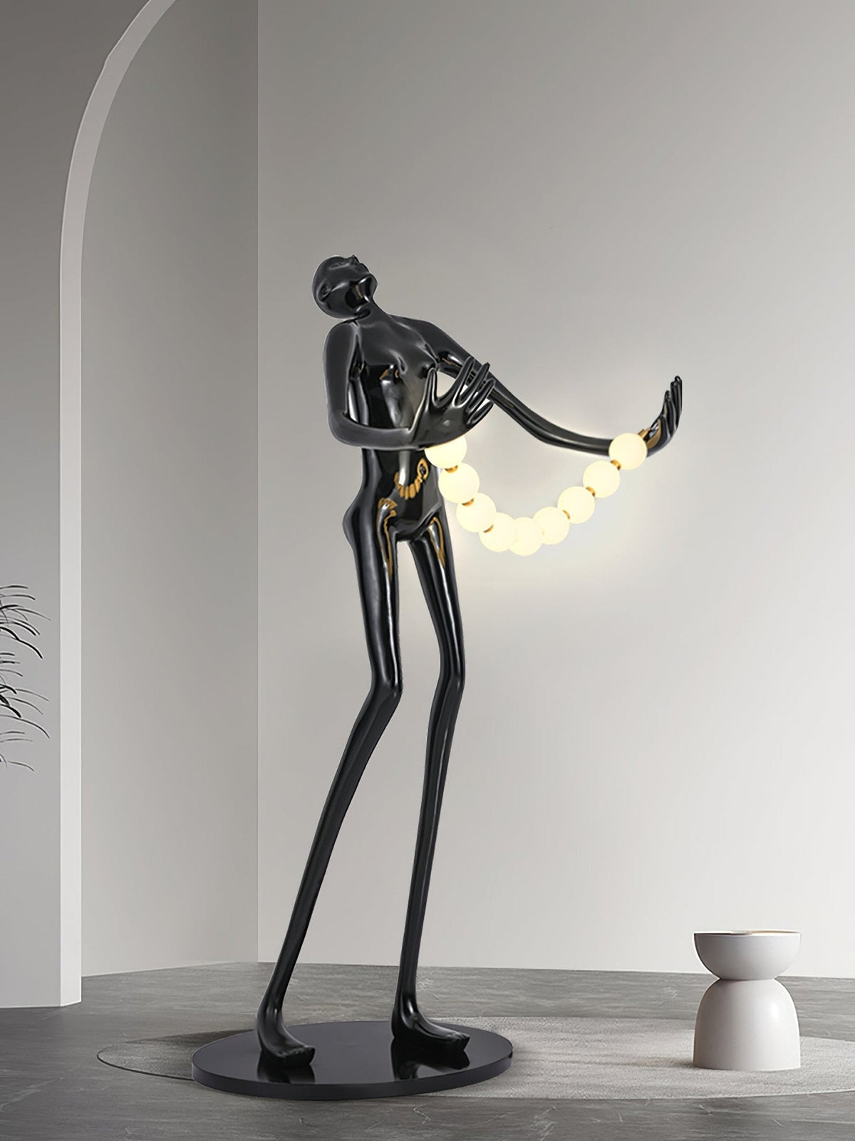 Orbit Beaded Sculptural Stehleuchte
