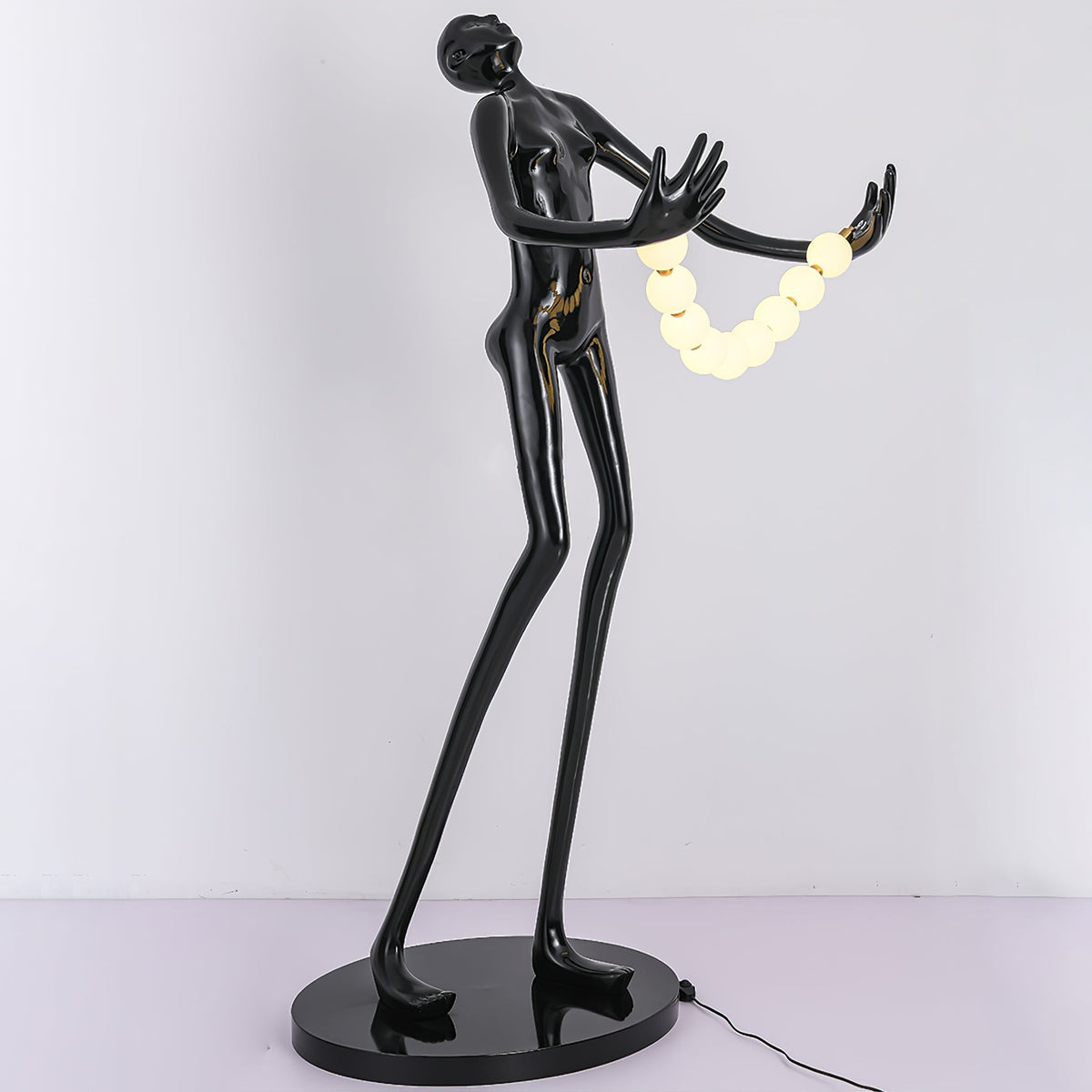 Orbit Beaded Sculptural Stehleuchte