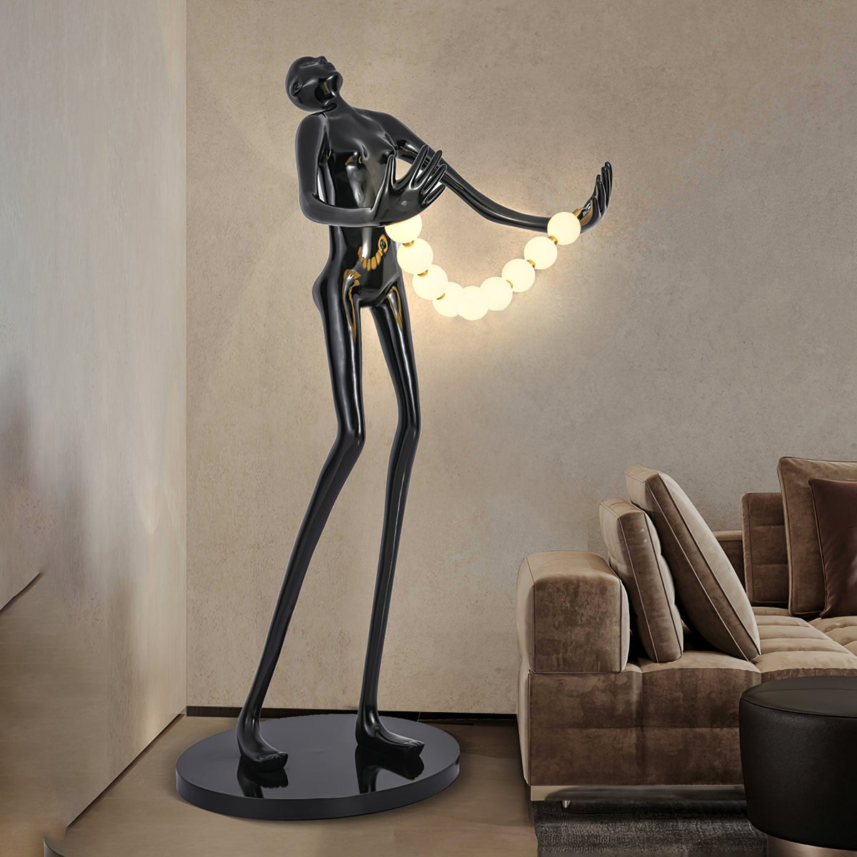 Orbit Beaded Sculptural Stehleuchte
