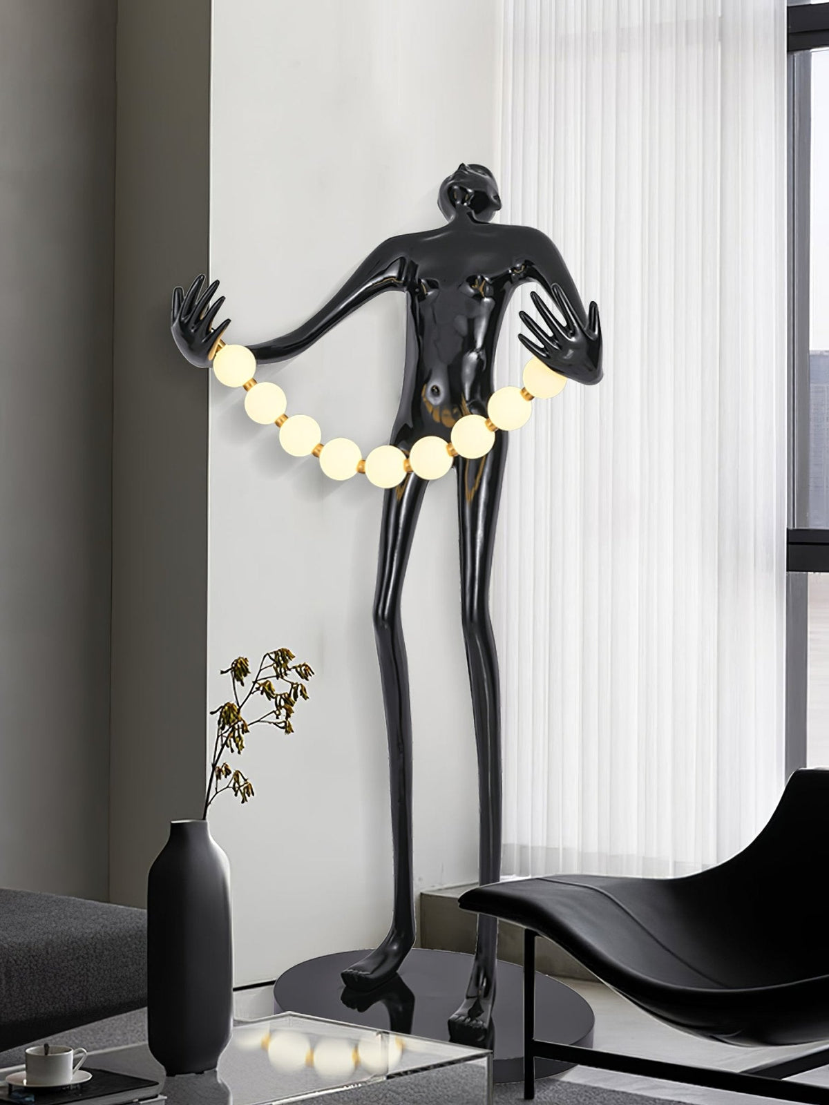 Orbit Beaded Sculptural Stehleuchte
