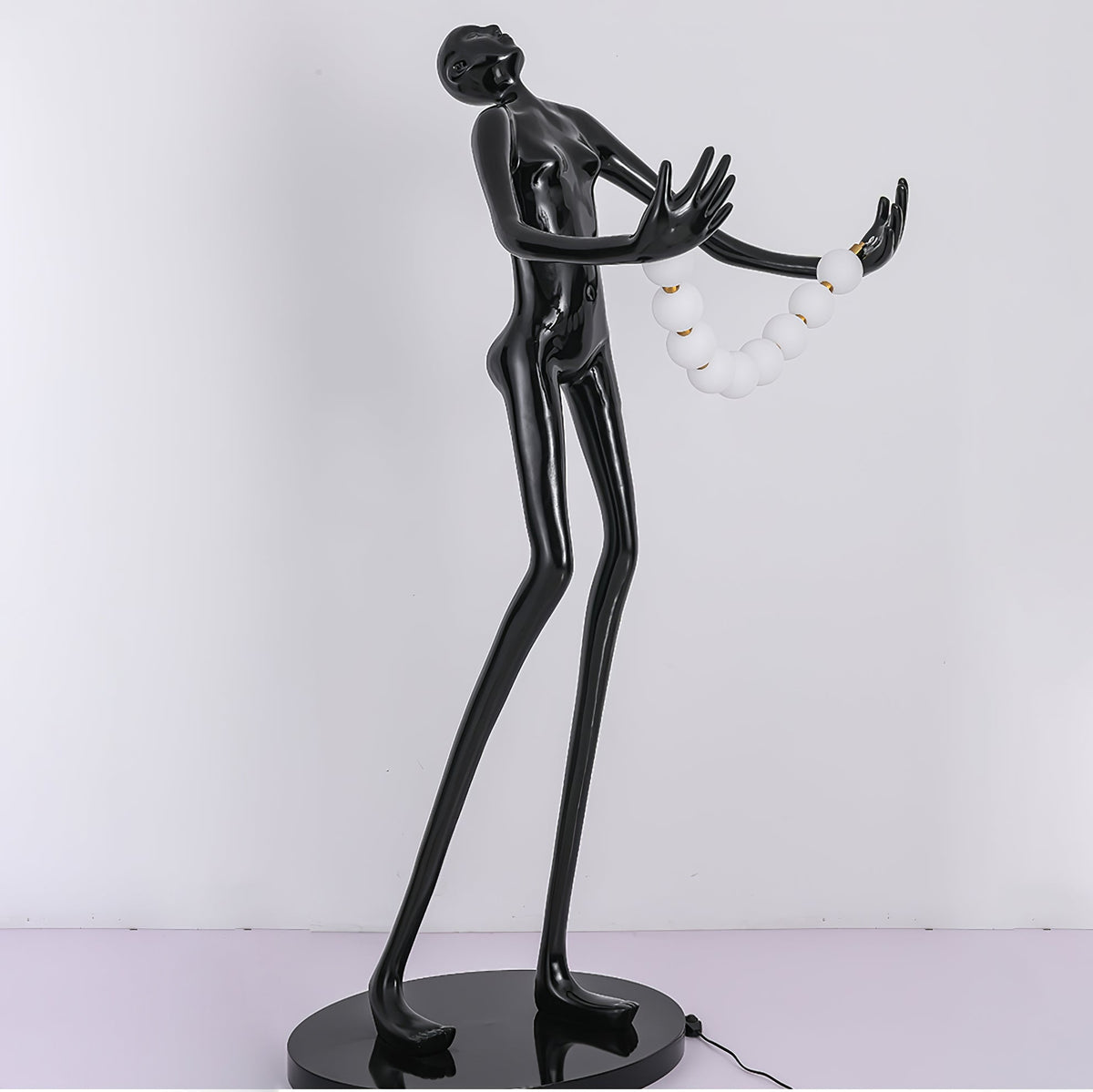 Orbit Beaded Sculptural Stehleuchte