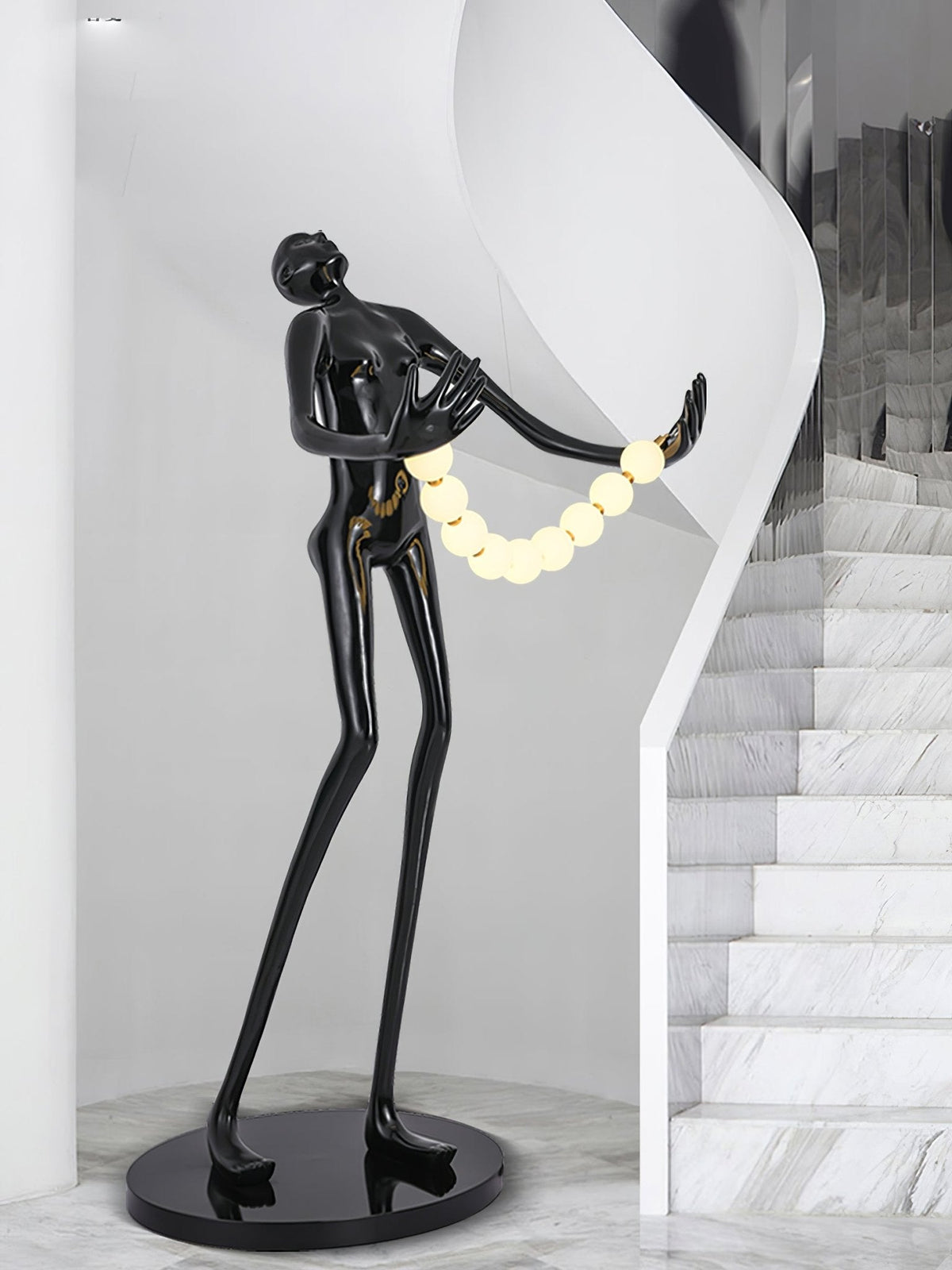 Orbit Beaded Sculptural Stehleuchte