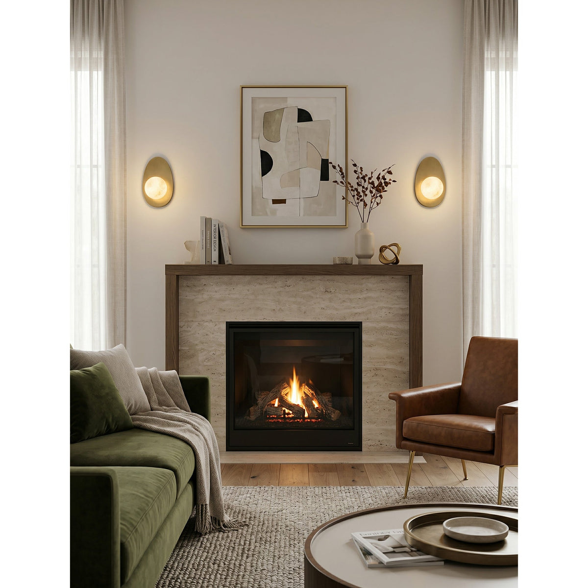 Orlisse Alabaster-Wandleuchte