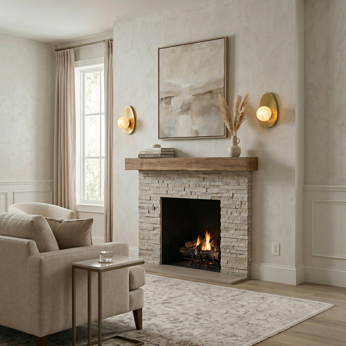 Orlisse Alabaster-Wandleuchte