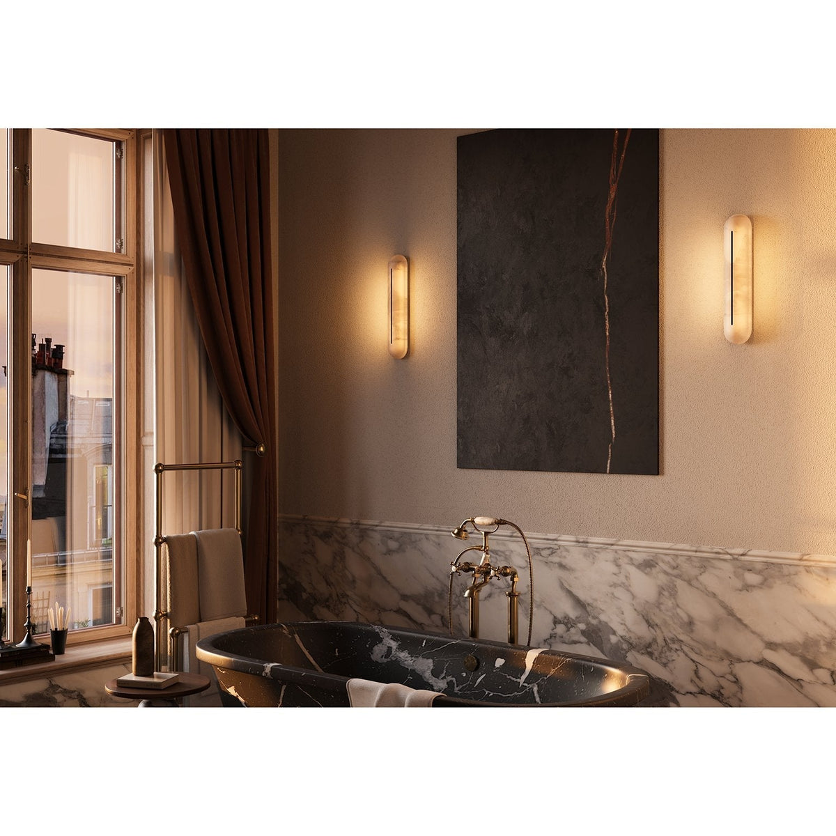 Armaryra Oblong Alabaster-Wandleuchte