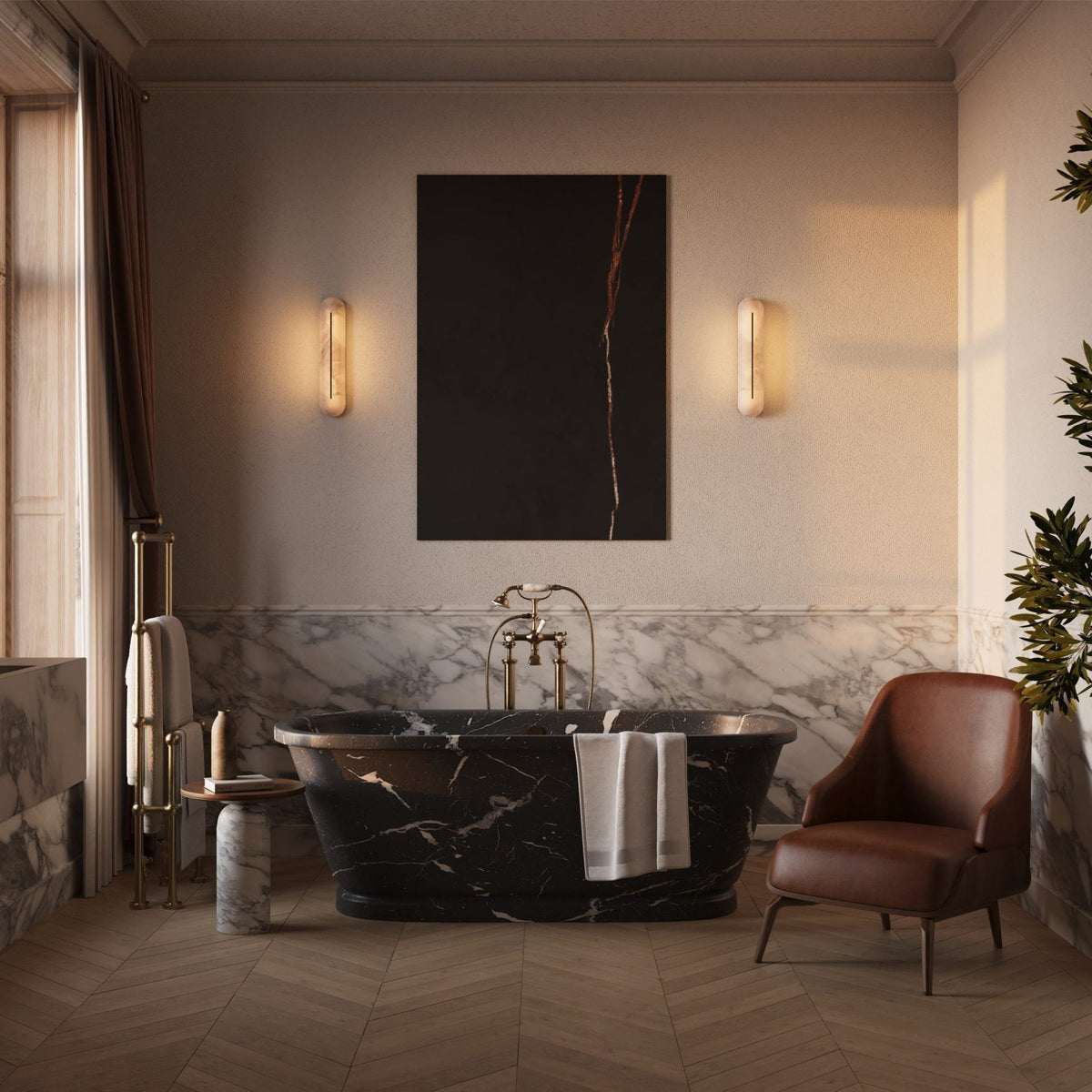 Armaryra Oblong Alabaster-Wandleuchte
