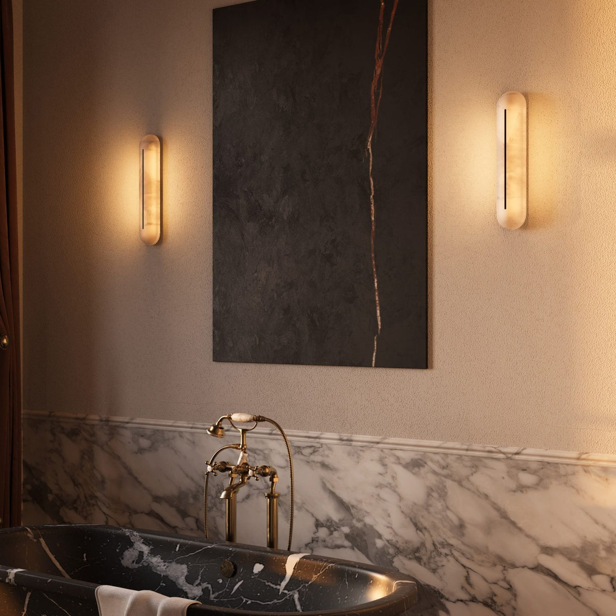Armaryra Oblong Alabaster-Wandleuchte